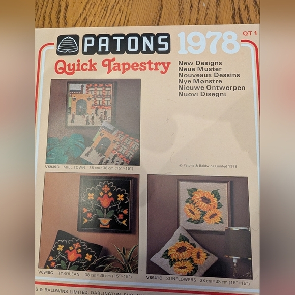 Vintage PATONS  Sunflowers Quick Tapestry Kit,  XXL 32" X 24", 1978 - Picture 6 of 7